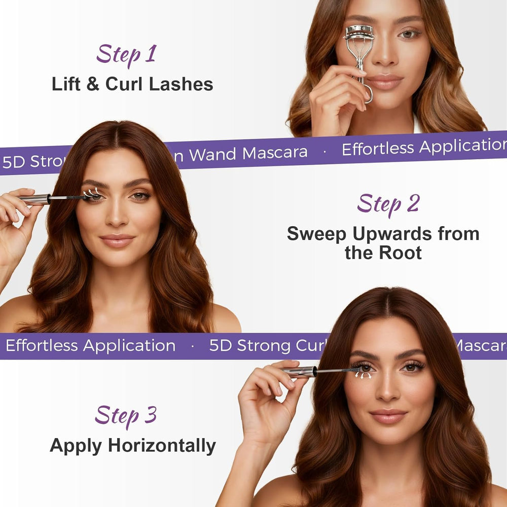 QuikSoothe before and after lashes showing added length and volume