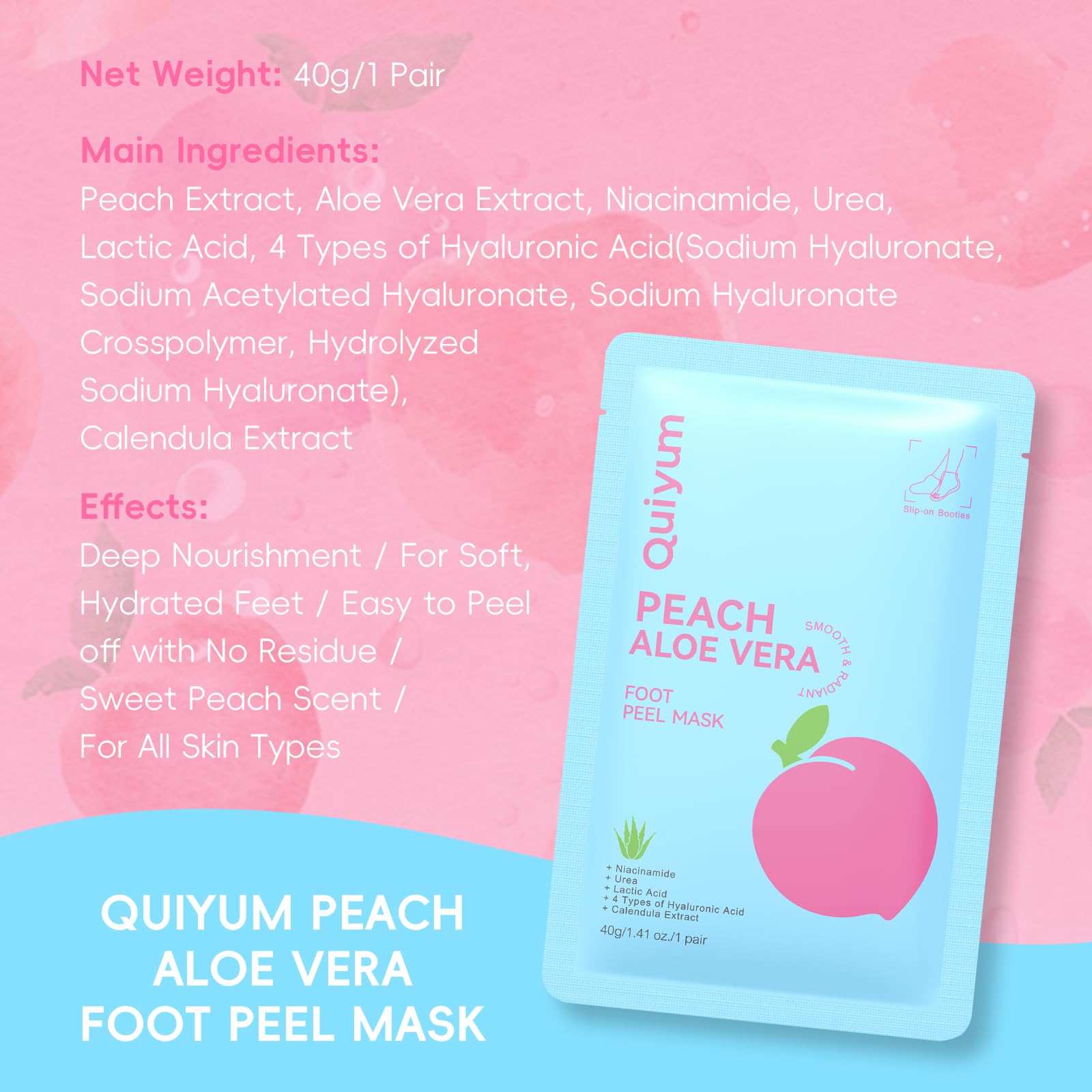 QUIYUM close-up of pre-soaked bootie detailing secure adhesive