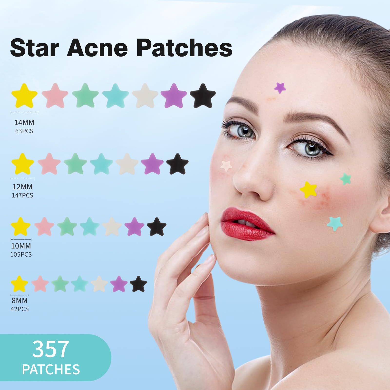 QUSTERE close-up of star patch texture demonstrating thin adhesive and absorbency