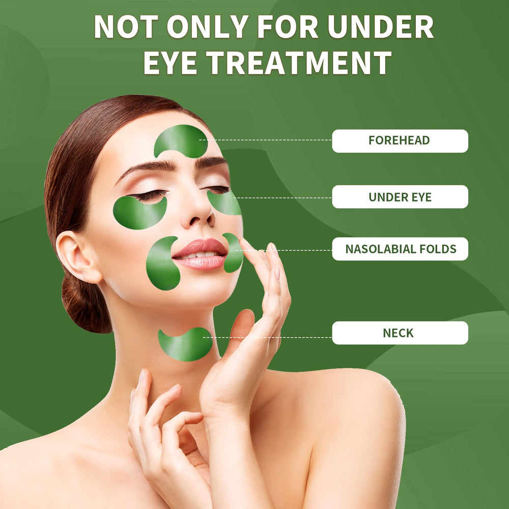 Qyiywim patches applied under eye demonstrating immediate cooling effect