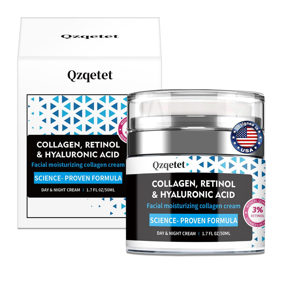 QZQETET front jar view showing clean packaging and travel-friendly size benefit