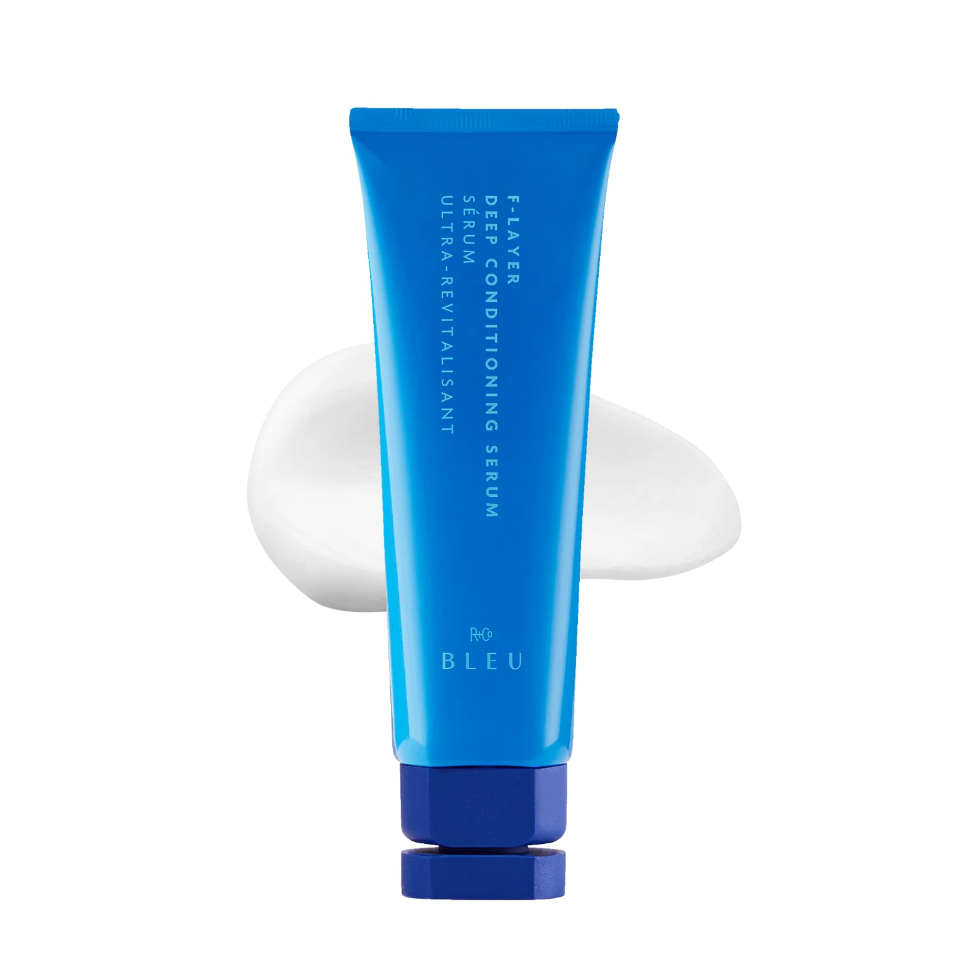 R+Co BLEU front packaging bottle showing product branding and clean design benefit display