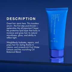 R+Co BLEU serum texture on hand highlighting lightweight smooth feel for easy spread