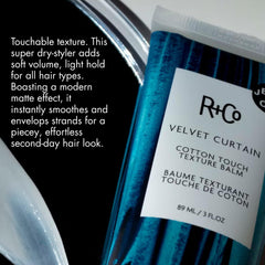 R+Co open jar close-up showing smooth balm texture for precise application