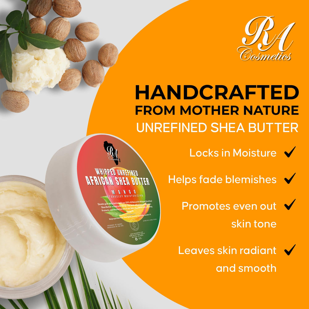 RA COSMETICS scoop of butter demonstrating smooth spreadable consistency