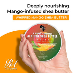 RA COSMETICS creamy whipped shea texture close-up for quick absorption