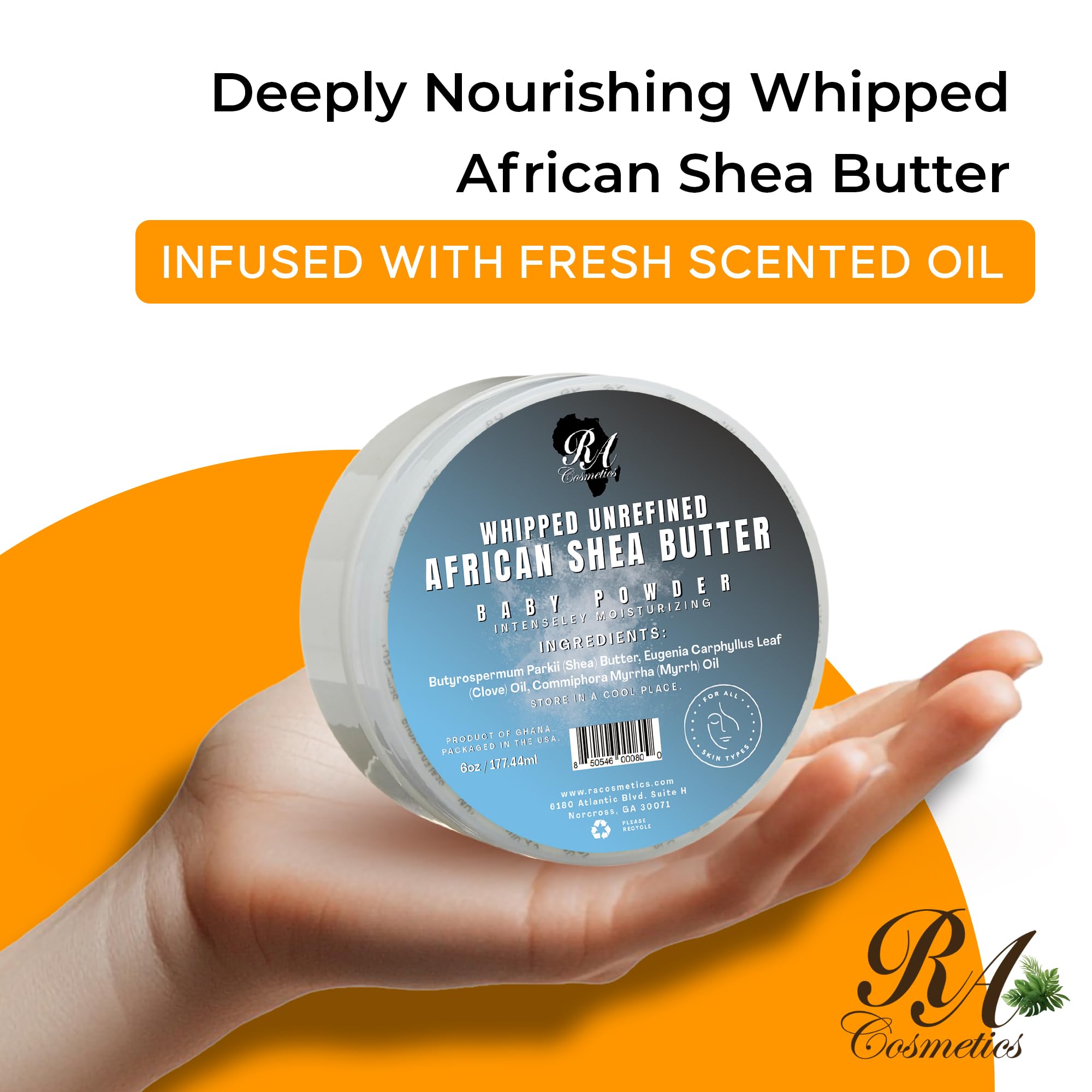 RA COSMETICS whipped butter close-up texture demonstrating smooth spreadability