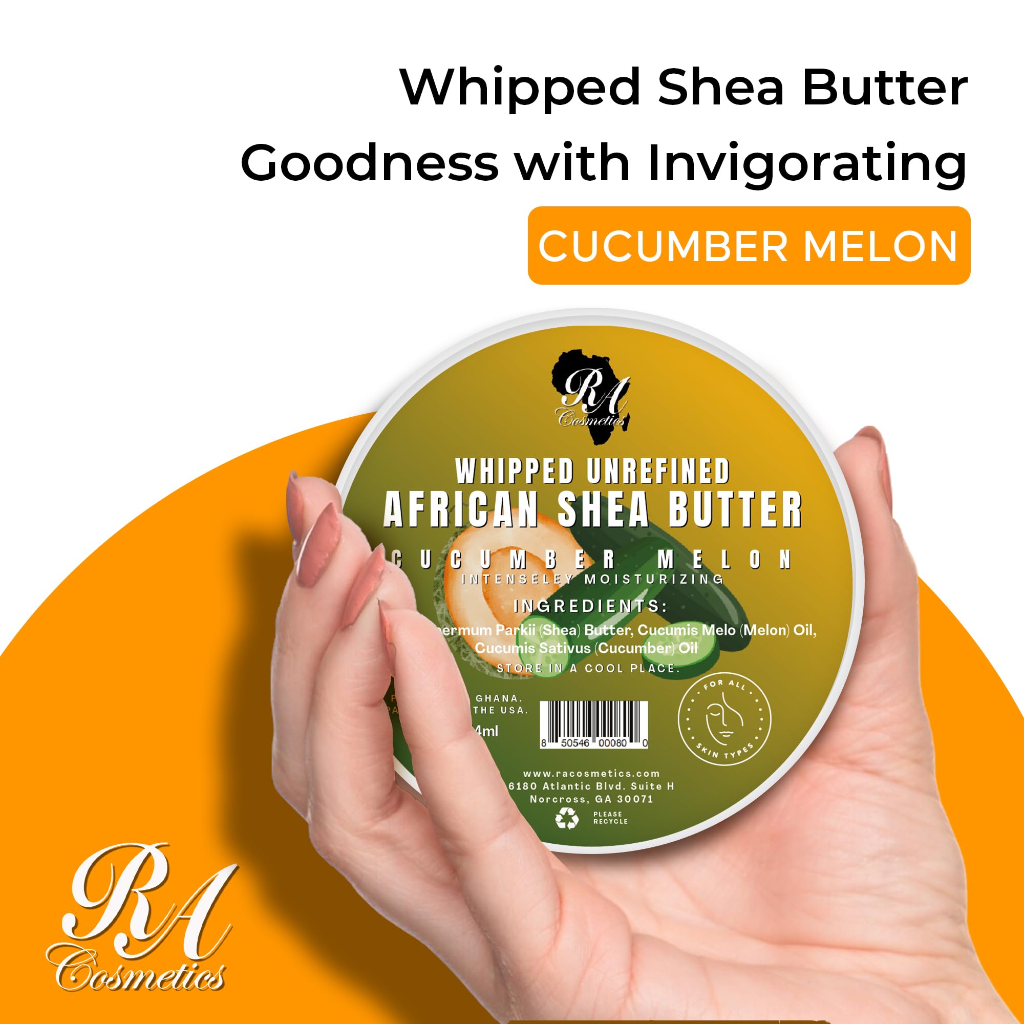 RA COSMETICS whipped shea butter texture close-up for easy absorption