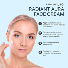 Radiant Aura jar in hand for scale showing compact travel-friendly benefit
