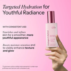 Radiant Aura serum texture drop illustrating lightweight, fast absorption benefit