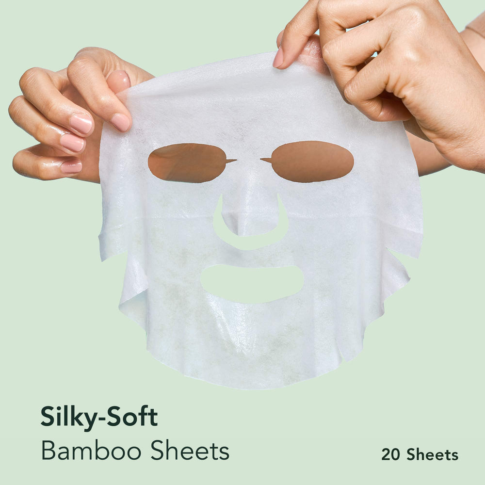 Rael bamboo mask closeup texture showing soft fibers for better serum absorption