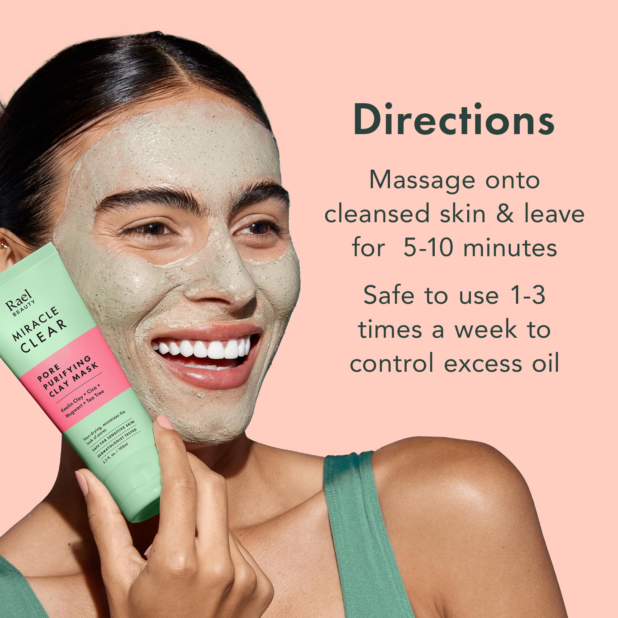 Rael mask being spread on cheek illustrating gentle exfoliation benefit