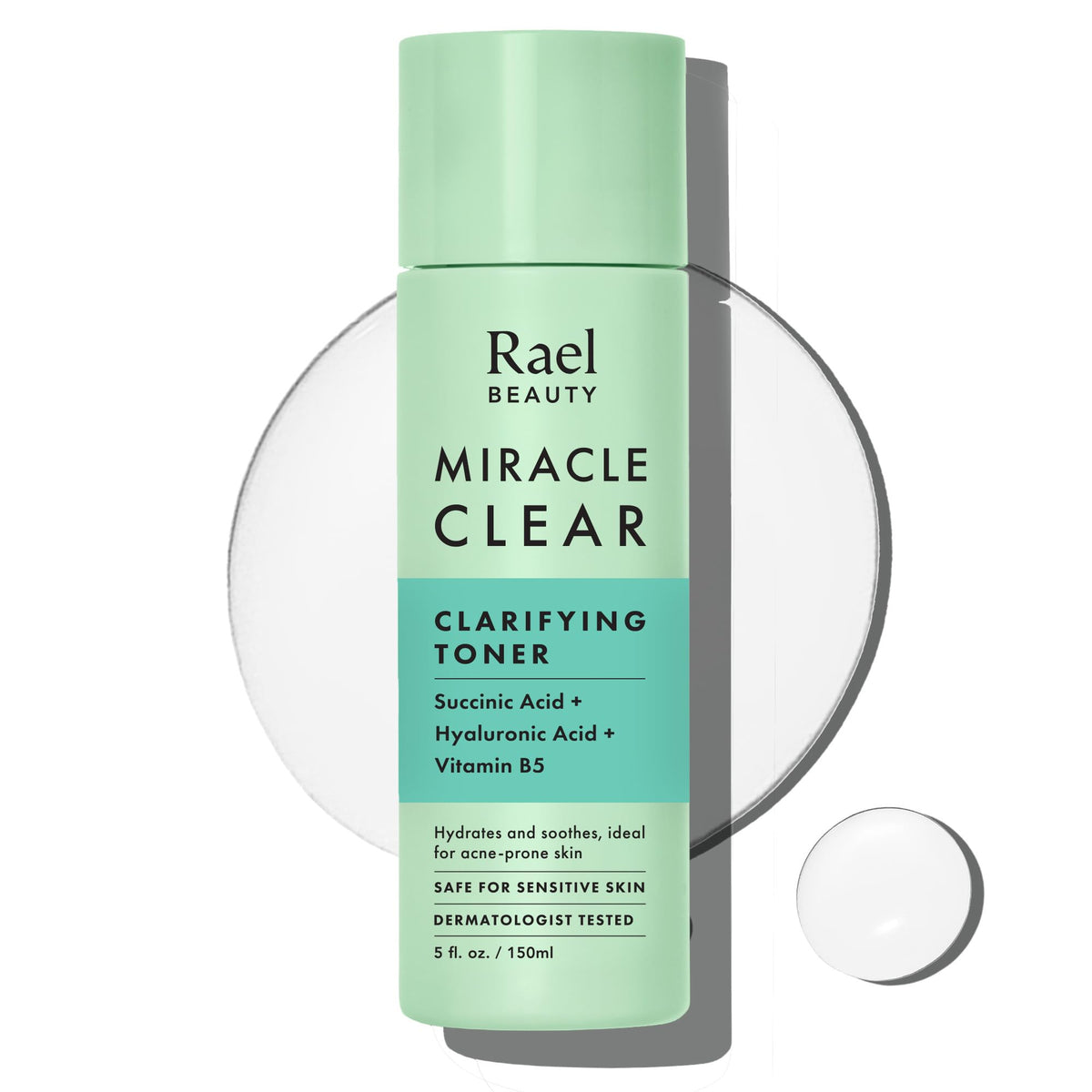 Rael Miracle Clear front bottle view showing sleek design and product name for easy identification