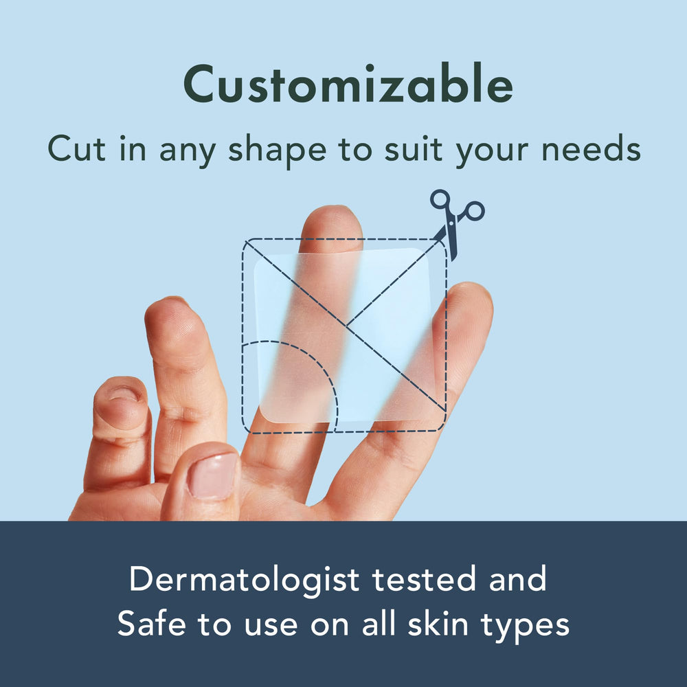 Rael patch applied to cheek protecting and absorbing blemish