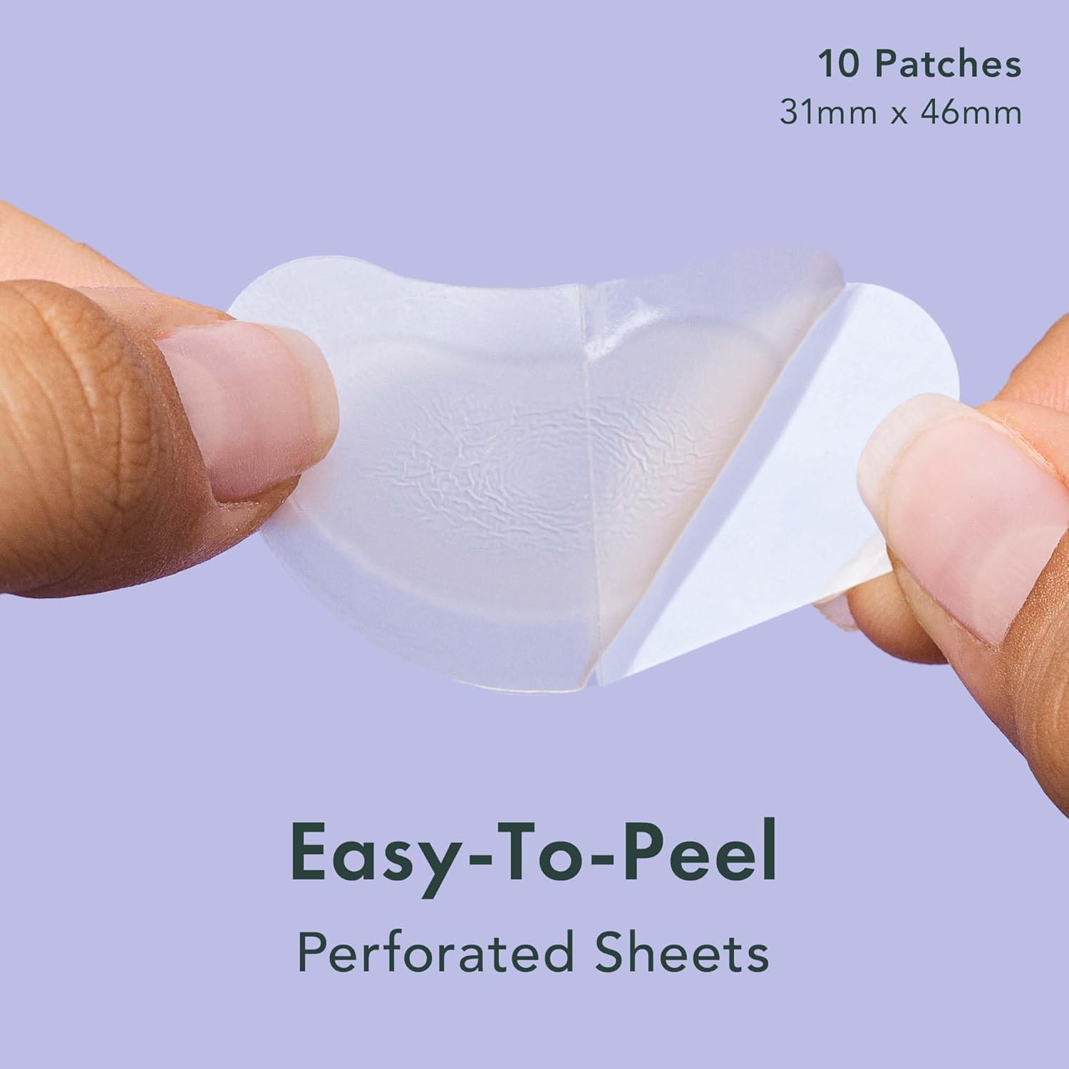 Rael close-up of patch texture showing hydrocolloid absorbency