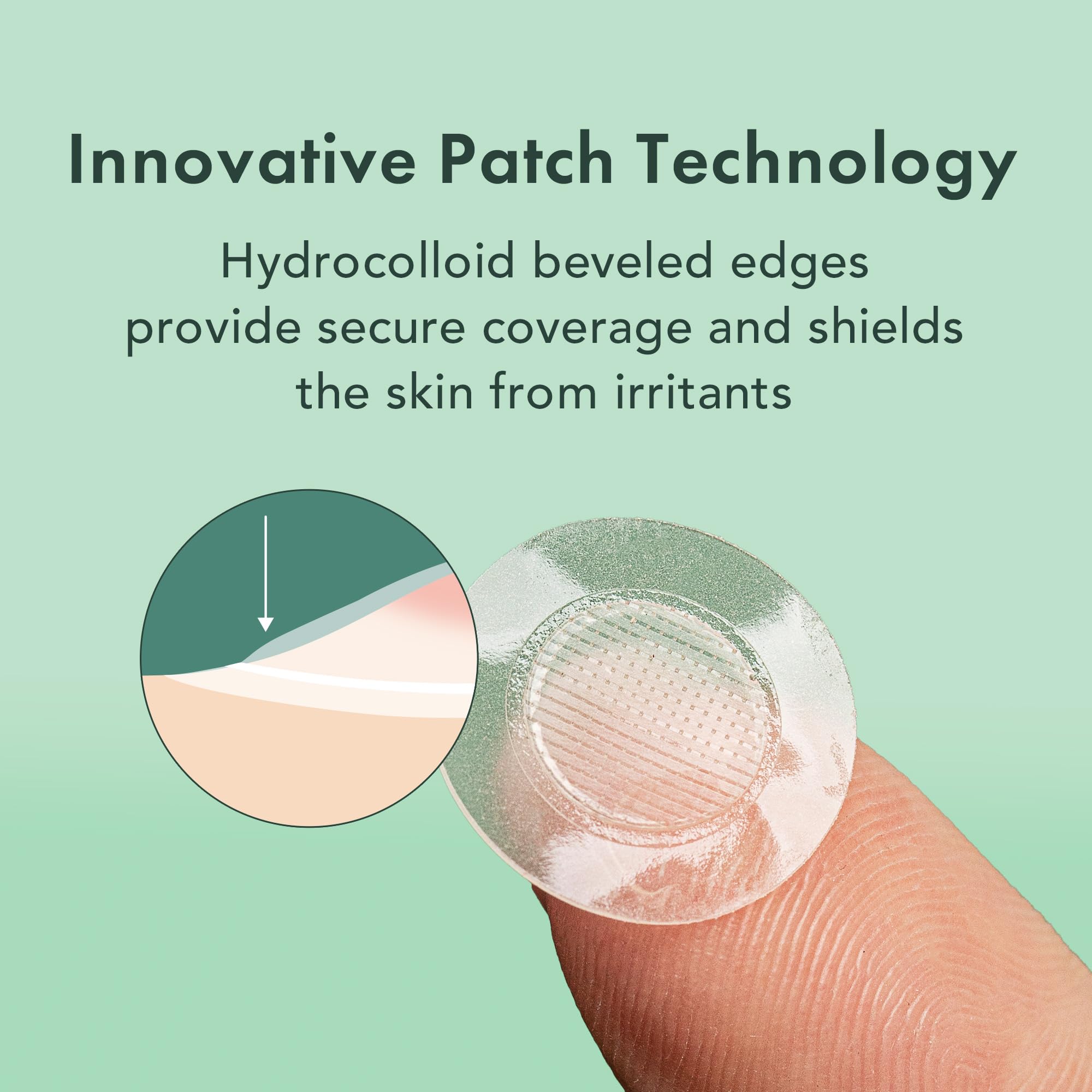 Rael patch applied on cheek demonstrating secure adhesion and blemish protection benefit