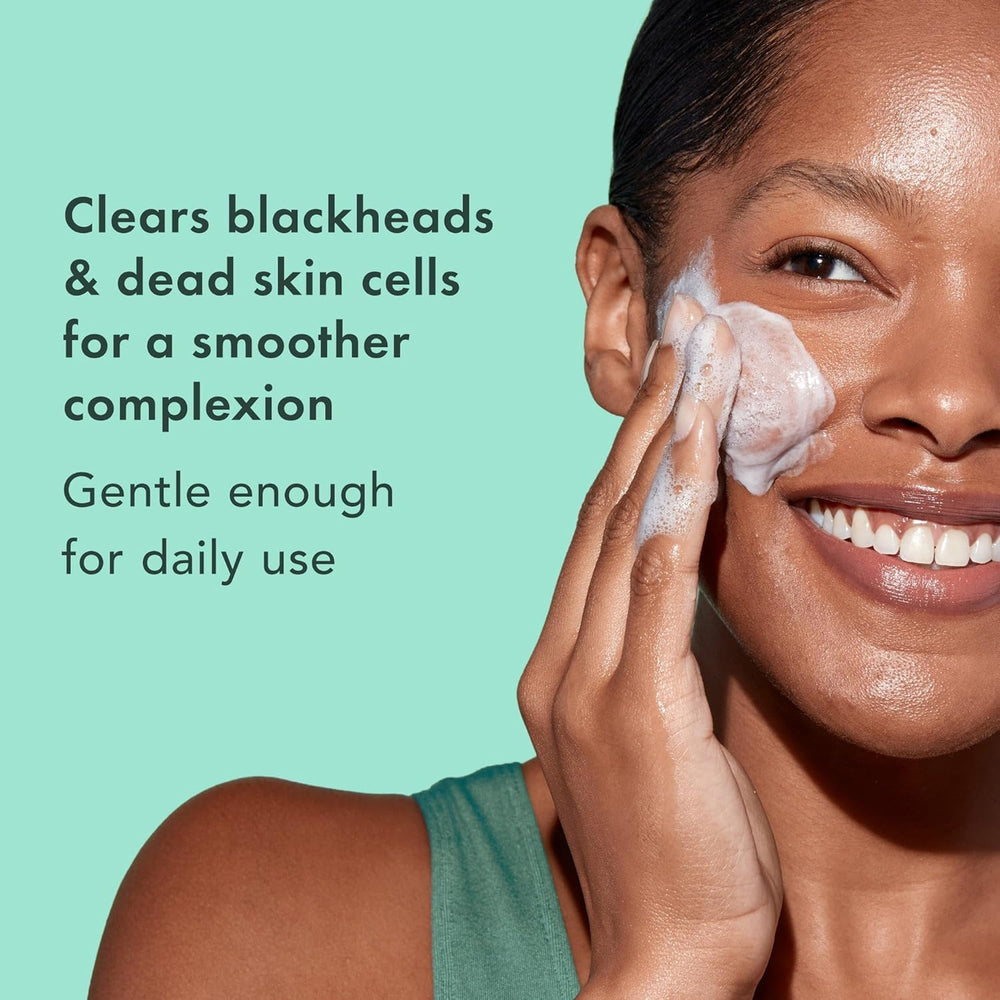 Rael pump dispensing foam demonstrating gentle cleansing action benefit