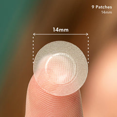 Rael single patch macro showing thin texture and microcrystal surface for discreet wear