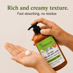 RaGaNaturals creamy lotion texture close-up highlighting fast absorption and moisturization