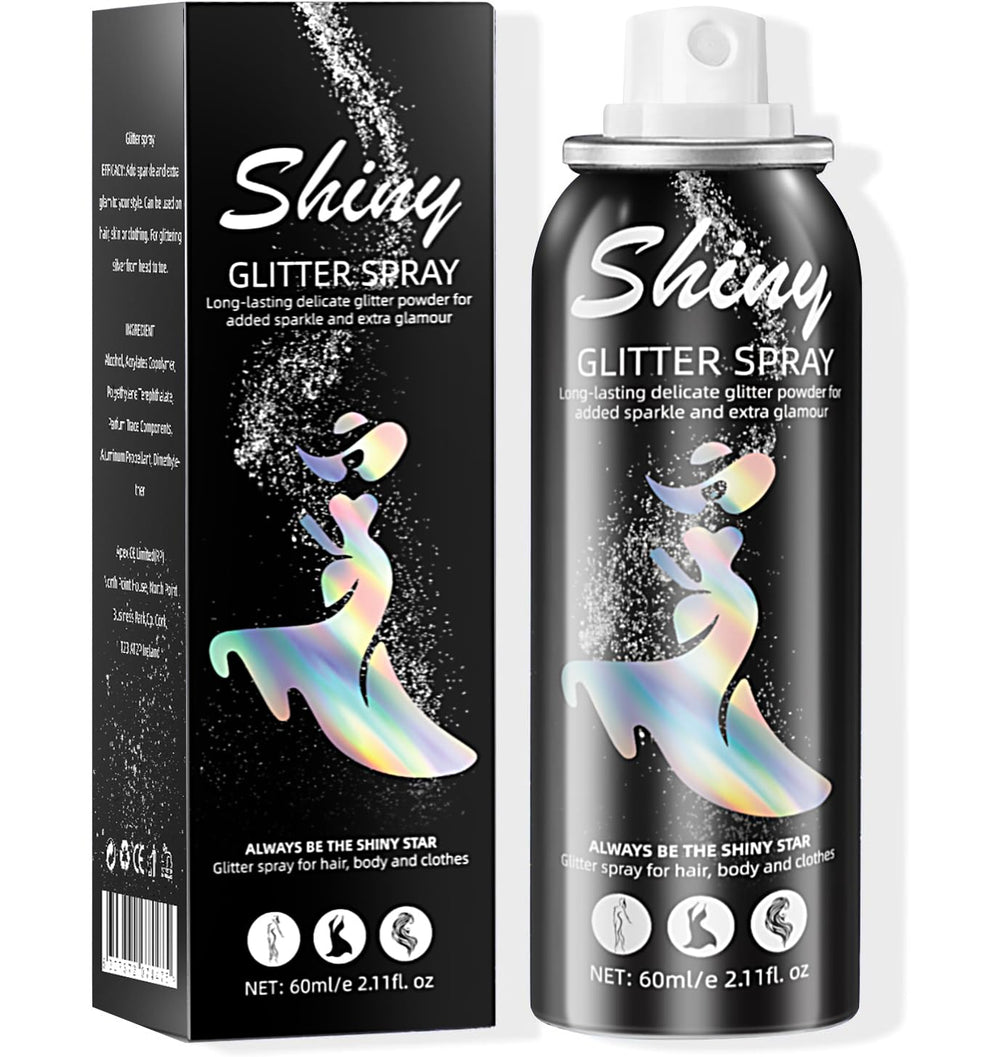 Ragkun front can shot showing compact glitter spray and branding benefits