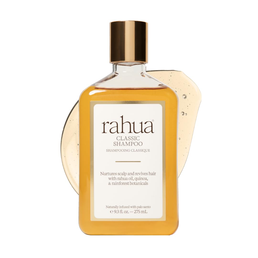 Rahua classic shampoo front bottle showing clean design and brand benefit
