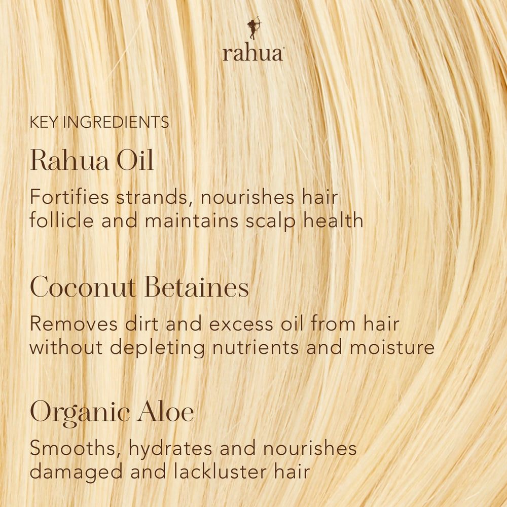 Rahua creamy conditioner texture close-up that conveys smooth detangling and hydration