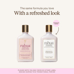 Rahua label close-up showing ingredients and ethical sourcing benefits