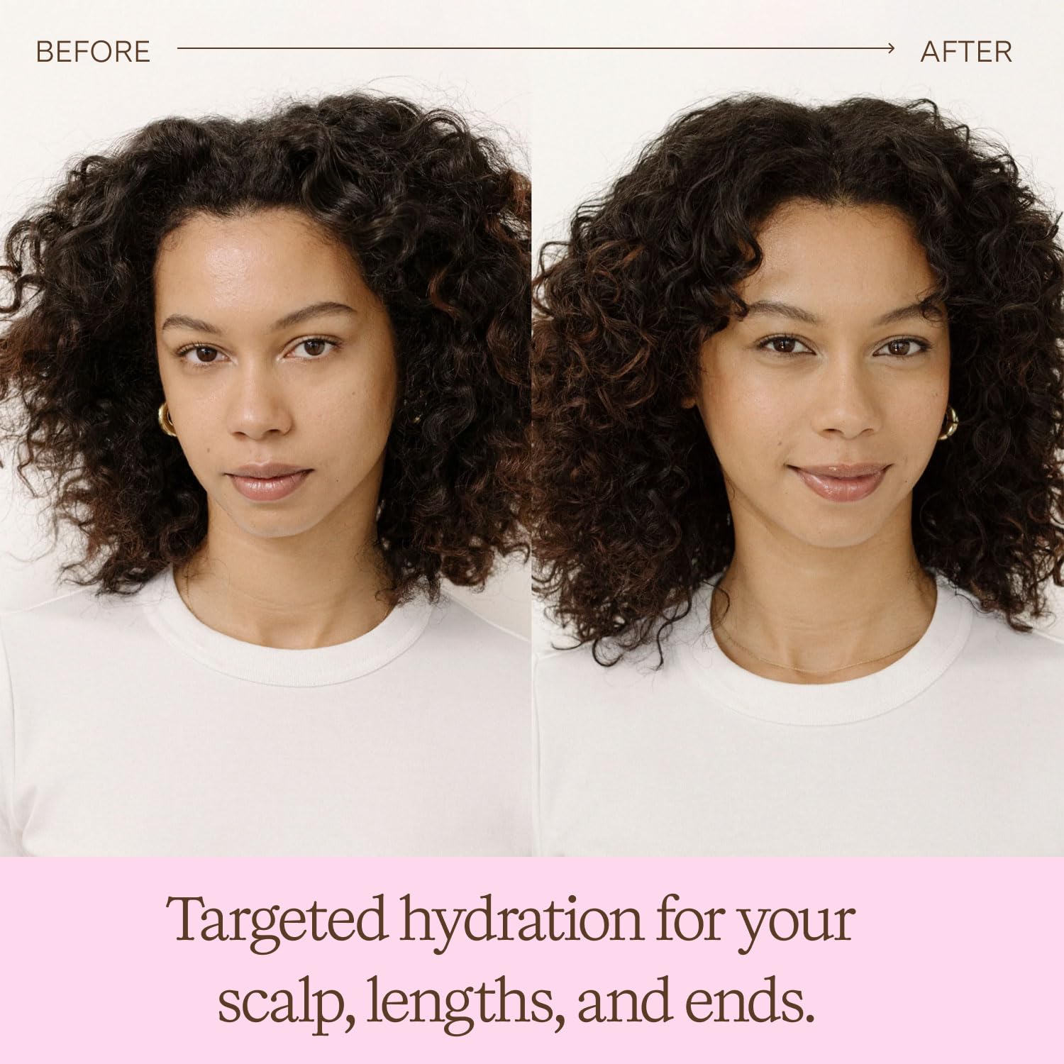 Applying Rahua shampoo to wet hair illustrating hydration and frizz control