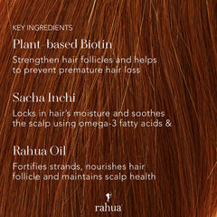 Rahua shampoo pouring into hand illustrating easy application