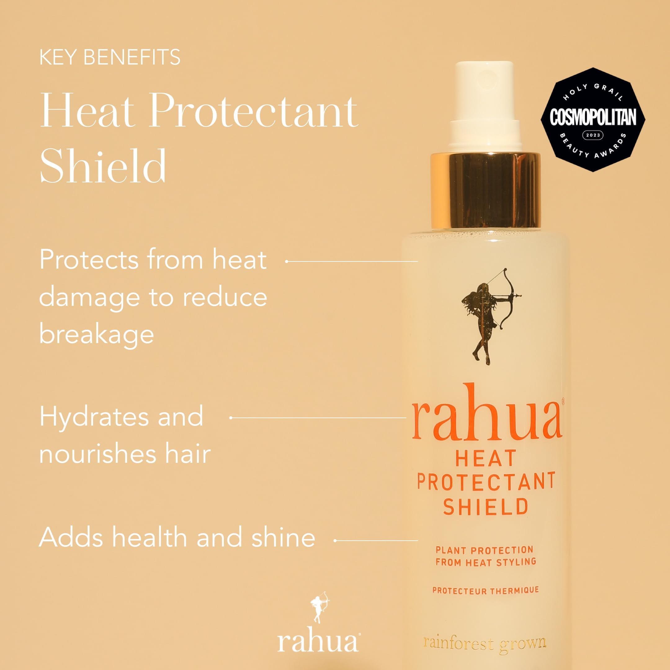 Rahua spray mist being applied to hair for lightweight protection