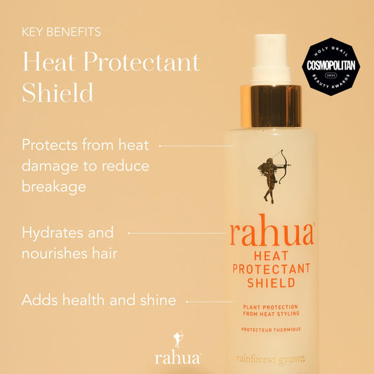 Rahua spray mist being applied to hair for lightweight protection