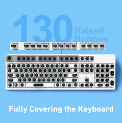 Raisetip in use typing with long nails demonstrating smoother, snag-free keys