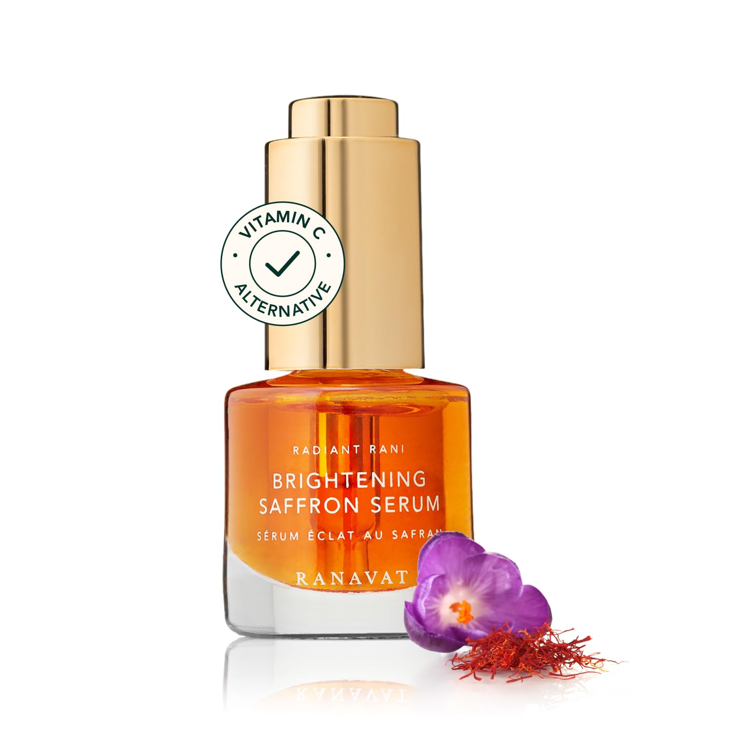 RANAVAT BOTANICS front bottle showing elegant packaging and clean-beauty benefit