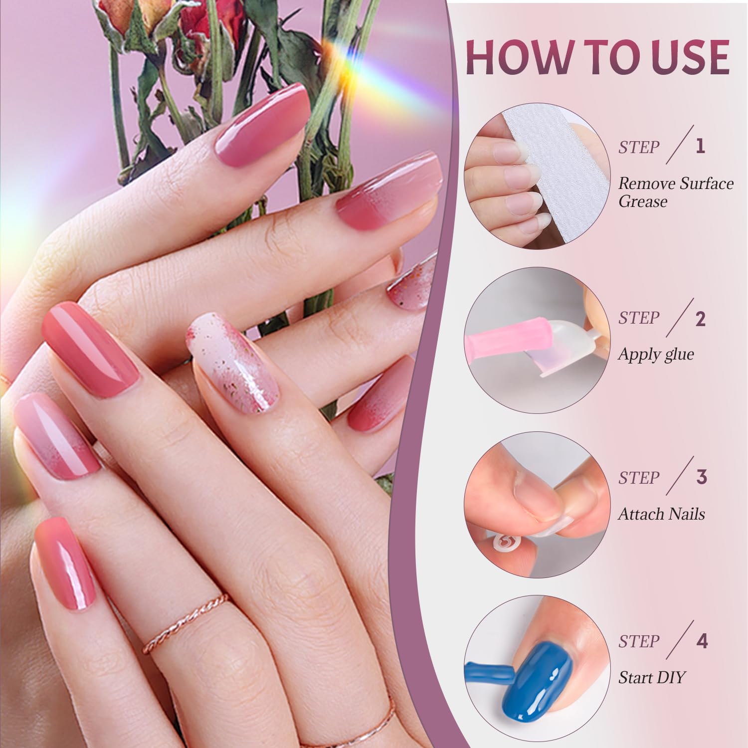 ranrose gel application in use showing compatibility with gel for stronger bond