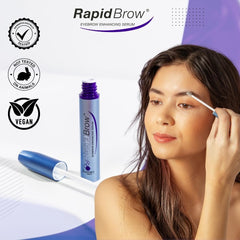 RapidBrow on a bathroom vanity illustrating how it fits into daily routines