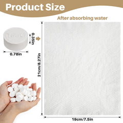 RAQEHO expanded towel flat lay illustrating full-size 8.27x7.5 inch cleaning benefit