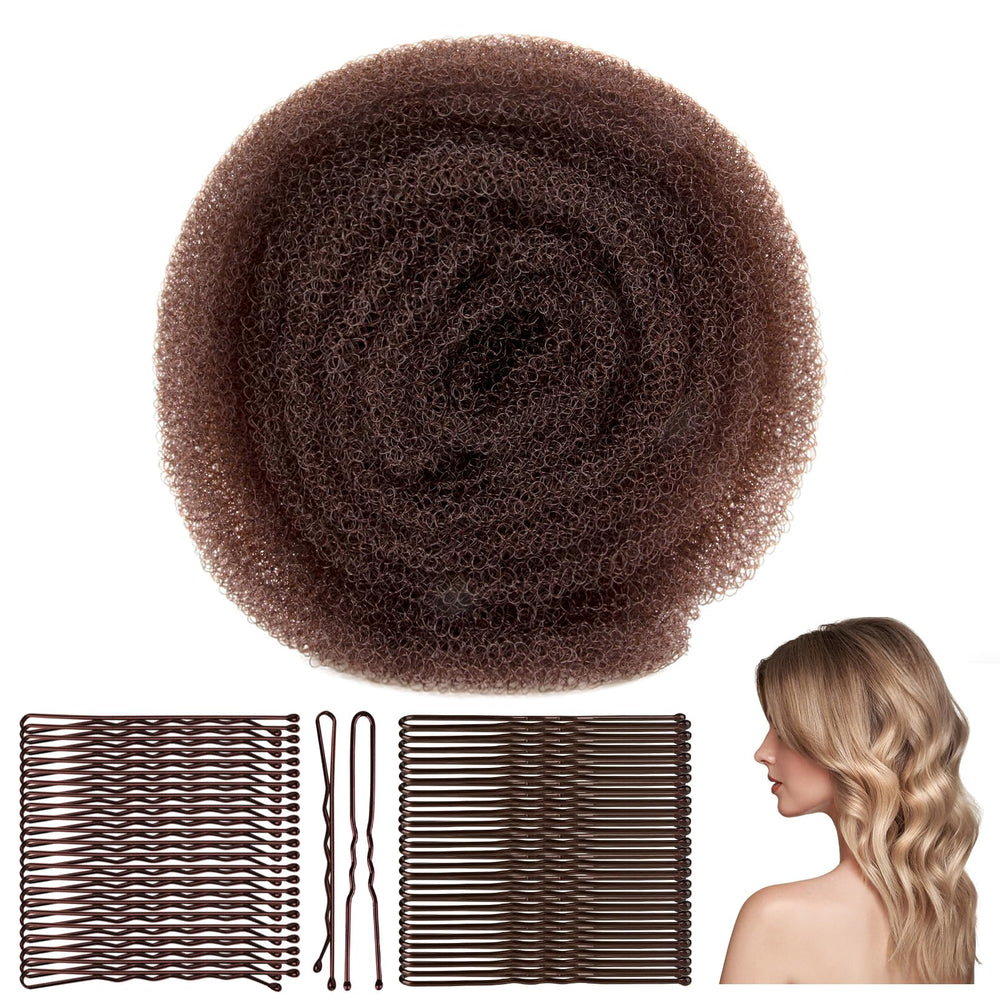 RAQEHO front view of brown mesh roll showing length and compact packaging, adds easy volume