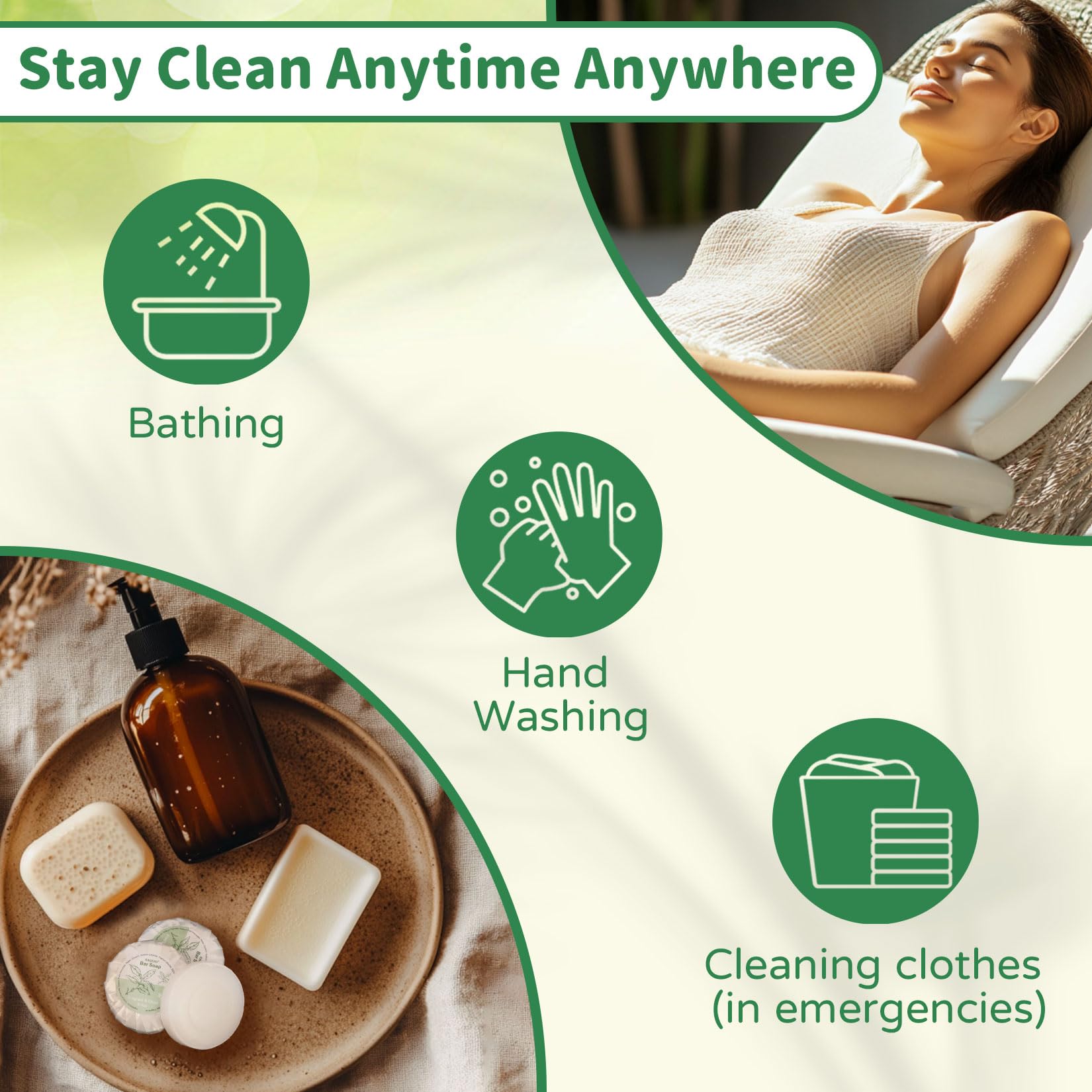 RAQEHO travel kit with soap in a suitcase for easy packing and hygiene