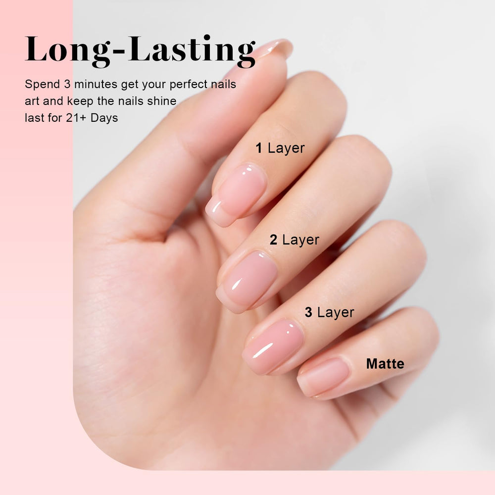 RARJSM applied on nail tips to show coverage options and easy layering benefit