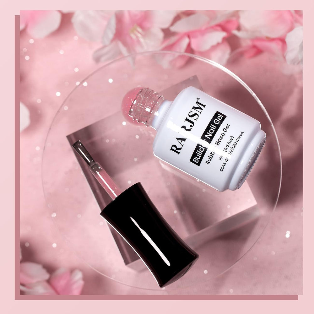 RARJSM applied on a natural nail demonstrating sheer rose-pink coverage benefit