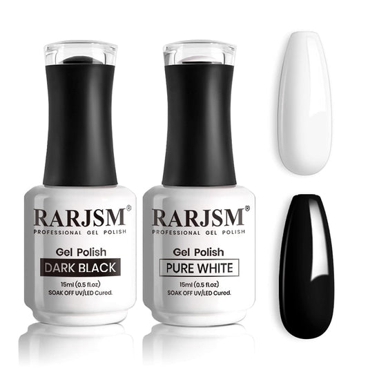 RARJSM front packaging showing black and white gel bottles and box for quick identification