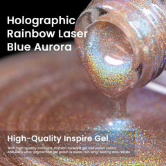 RARJSM cured nail swatch showing rainbow holographic cat eye and long-lasting shine