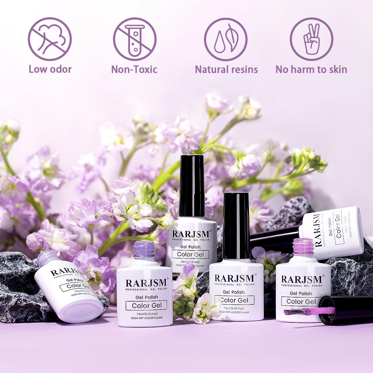 RARJSM bottle cap and brush detail illustrating easy application benefit