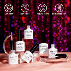 RARJSM bottle close-up displaying iridescent shimmer for luminous nails
