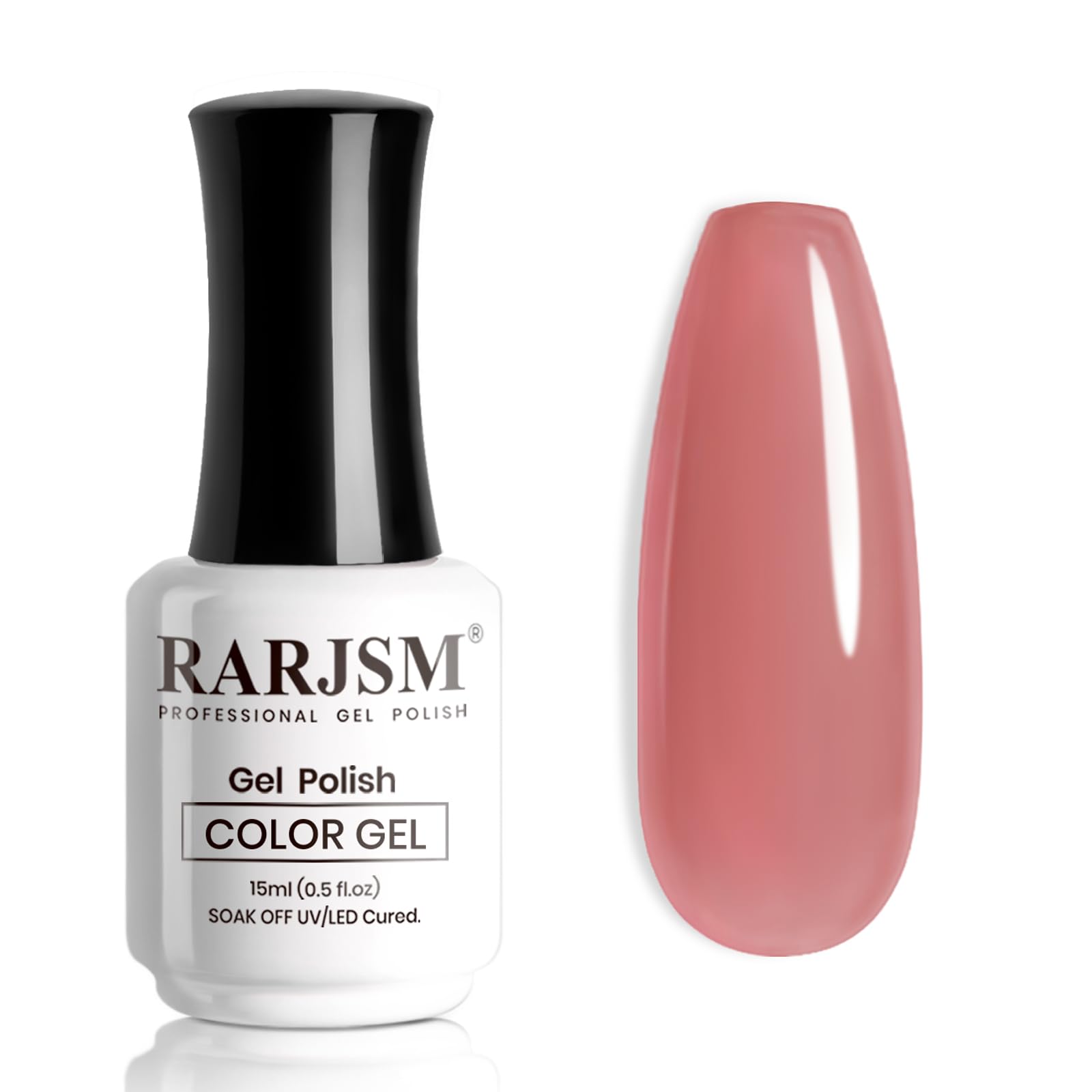 RARJSM front bottle view showing dark pink nude shade and clear label benefits