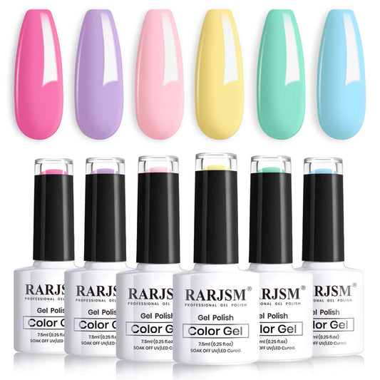 RARJSM boxed kit showing six pastel gel bottles and neat presentation