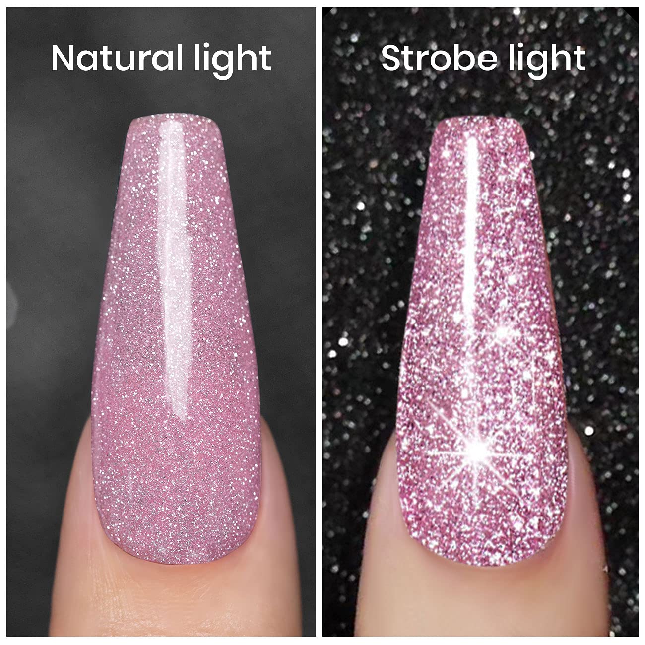 RARJSM brush applying smooth pink glitter polish for easy control