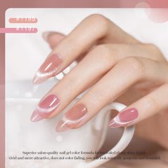 RARJSM magnet held above wet polish creating cat-eye stripe for eye-catching reflective finish