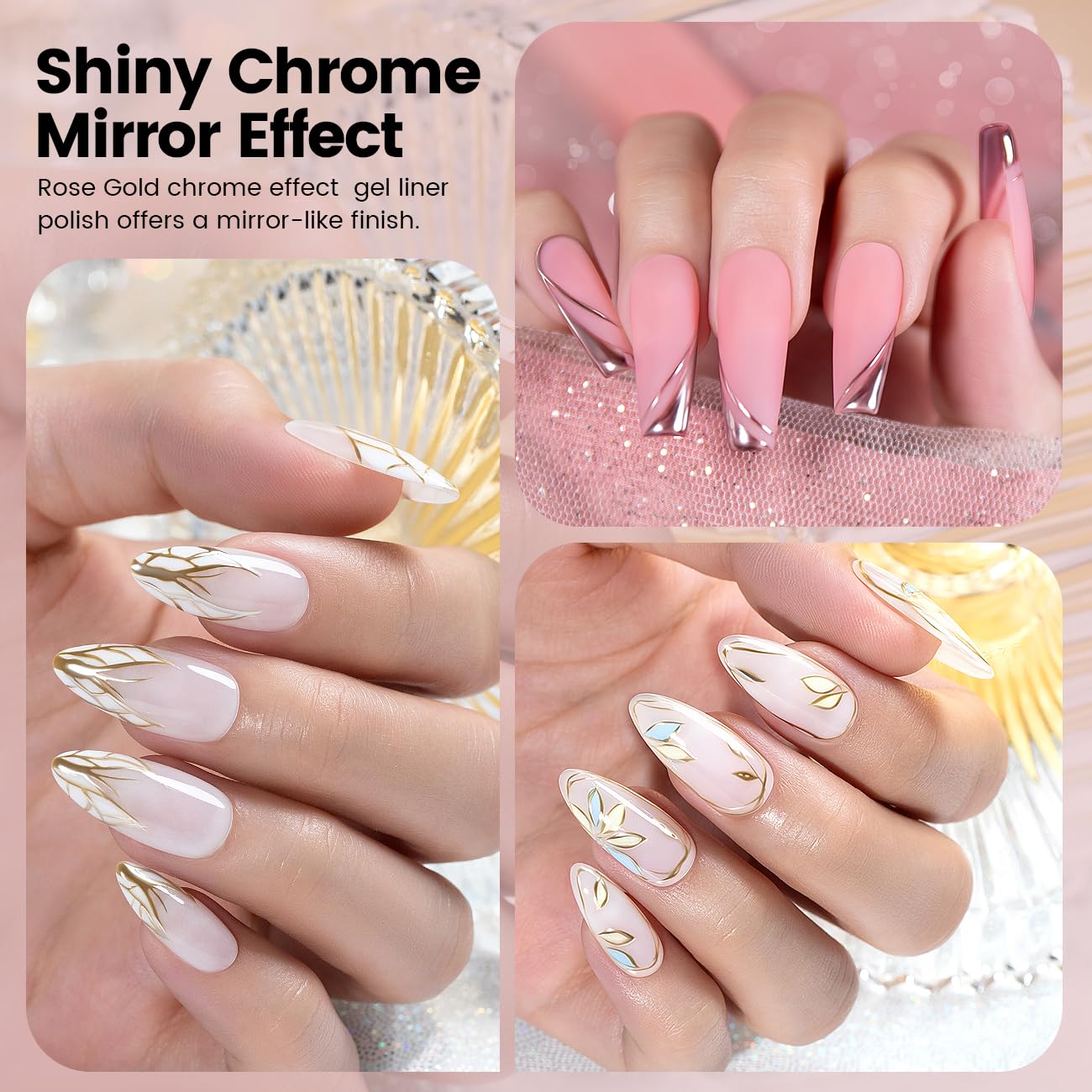RARJSM swatch panels showing bronze gold rose-gold mirror effect