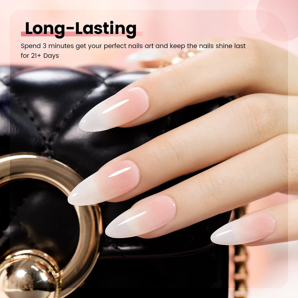 RARJSM clear pink brush stroke detail showing sheer, buildable finish